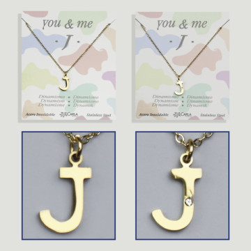 Replenishment - You & Me - Letter J - Golden Steel. 7/8mm