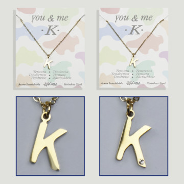 Replenishment - You & Me - Letter K - Golden Steel. 7/8mm