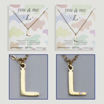 Replenishment - You & Me - Letter L - Golden Steel. 7/8mm