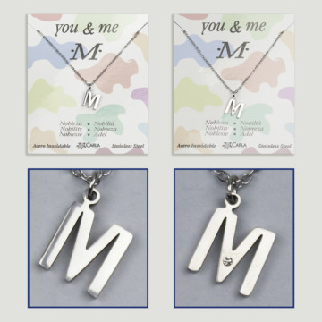 Replenishment - You & Me - Letter M - Silver Steel. 7/8mm