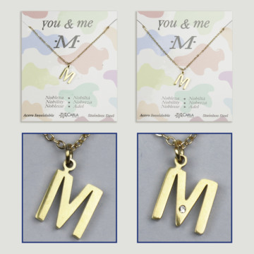 Replenishment - You & Me - Letter M - Golden Steel. 7/8mm