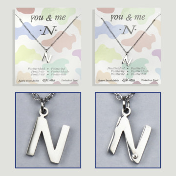 Replenishment - You & Me - Letter N - Silver Steel. 7/8mm