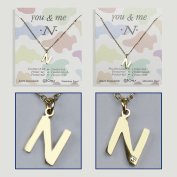 Replenishment - You & Me - Letter N - Golden Steel. 7/8mm