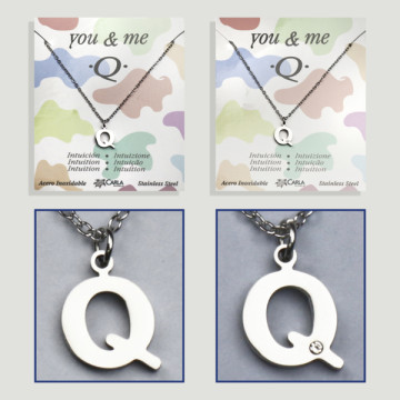 Replenishment - You & Me - Letter Q - Silver Steel. 7/8mm