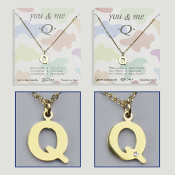 Replenishment - You & Me - Letter Q - Golden Steel. 7/8mm