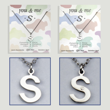 Replenishment - You & Me - Letter S - Silver Steel. 7/8mm