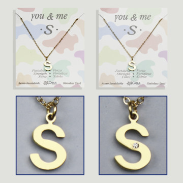 Replenishment - You & Me - Letter S - Golden Steel. 7/8mm