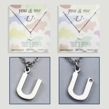 Replenishment - You & Me - Letter U - Silver Steel. 7/8mm