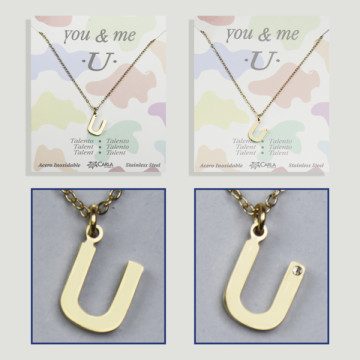 Replenishment - You & Me - Letter U - Golden Steel. 7/8mm