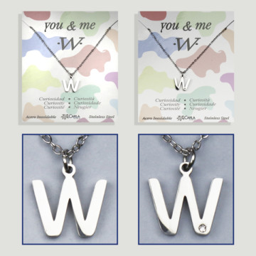 Replenishment - You & Me - Letter W - Silver Steel. 7/8mm