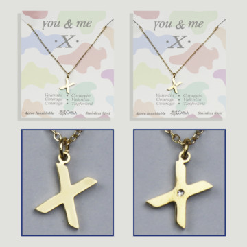 Replenishment - You & Me - Letter X - Golden Steel. 7/8mm