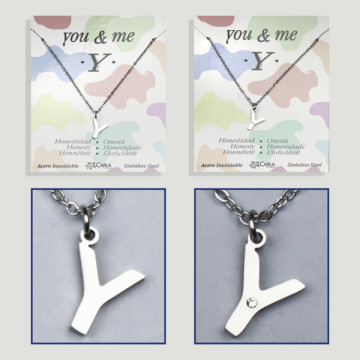 Replenishment - You & Me - Letter Y - Silver Steel. 7/8mm