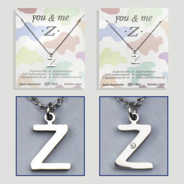 Reposición - You & Me - Letra Z - Acero Plateado. 7/8mm