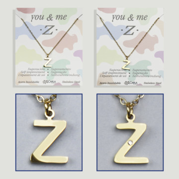 Reabastecimento - You & Me - Letra Z - Aço Dourado. 7/8 mm