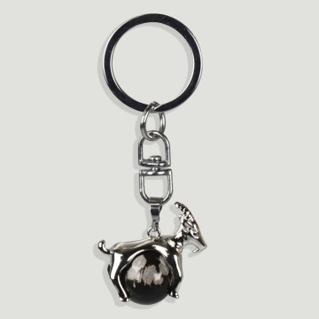 ZODIAC KEYRING replacement. Silver plated keychain -Capricorn