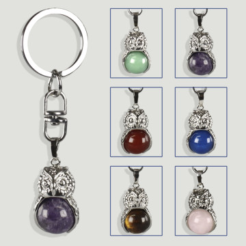 ZODIAC KEYRING replacement. Silver plated keychain -Owl