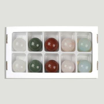 Ball 4cm. Quartz, Crystal, Jasper, Aventurine, Opaline. (Al10)