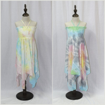 Vestido infantil em rayon. TyeDye