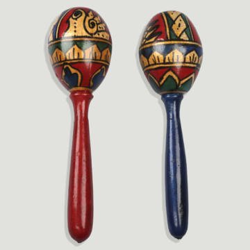 Painted maraca. 4.5x17cm