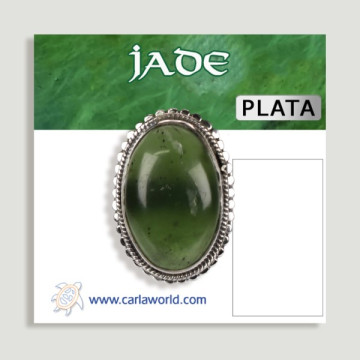 Bague en argent ouvert JADE NÉPHRITE. A partir de 7gr. (PRIX AU GRAMME)