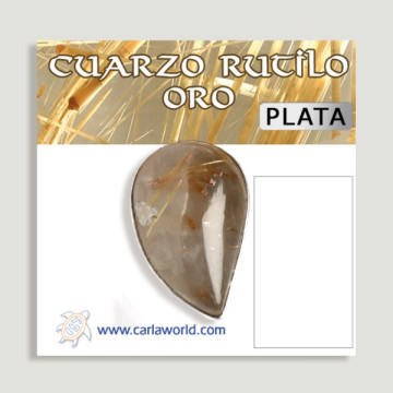 Anillo Plata  ajustable . Rutilo Oro. A partir 6gr. (PRECIO POR GRAMO)