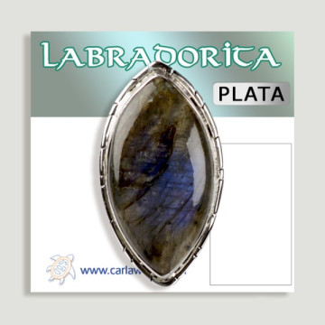 Anel de prata aberto. Labradorite. A partir de 8 gr. (PREÇO POR GRAMA)