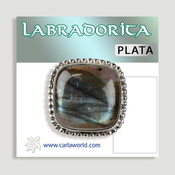 Anel de prata aberto. Labradorite. A partir de 8 gr. (PREÇO POR GRAMA)