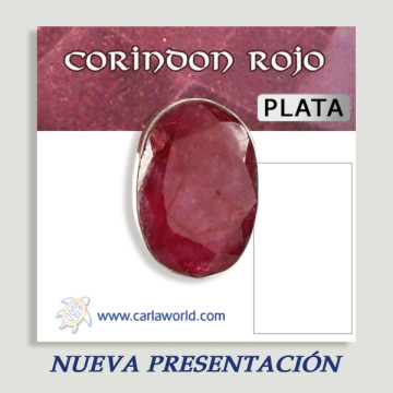 Open Silver ring. Red corundum. From 6 to 10gr. (PRICE PER GRAM)