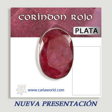 Anillo Plata ajustable . Corindon rojo. Partir 5gr. (PRECIO POR GRAMO)