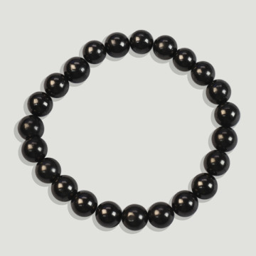 SHUNGITE. Elastic bracelet. Ball. 8mm