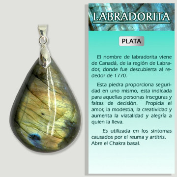 LABRADORITE. Pendentif EXTRA en ARGENT. Formes assorties