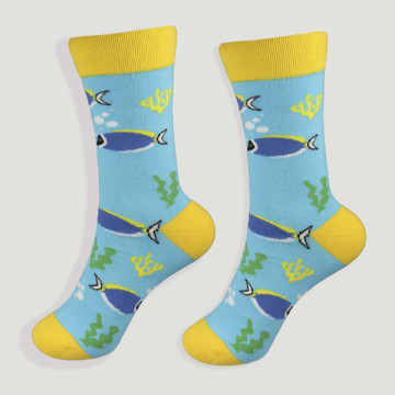 Crochet 20 - Chaussettes avec dessin de : poisson marin