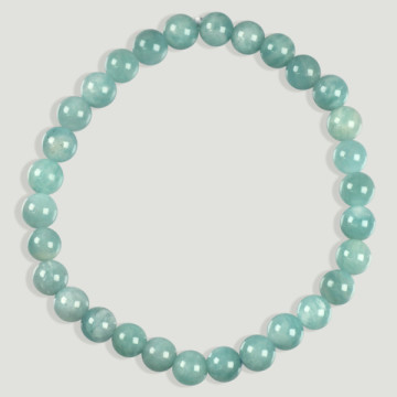 AMAZONITE. Bracelet élastique. Boule 6 mm