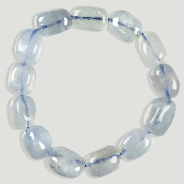 BLEU VERT. Bracelet élastique. Roulé