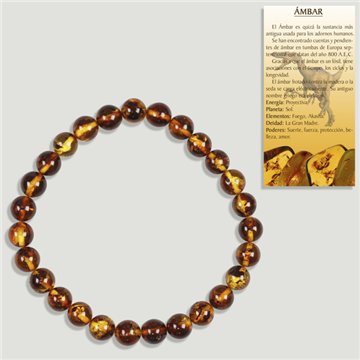 AMBER. Elastic bracelet. Ball 7/8 mm