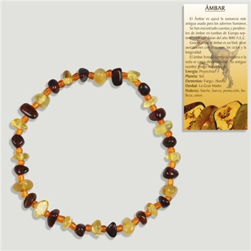 AMBER. Elastic bracelet. Rolled 6 mm