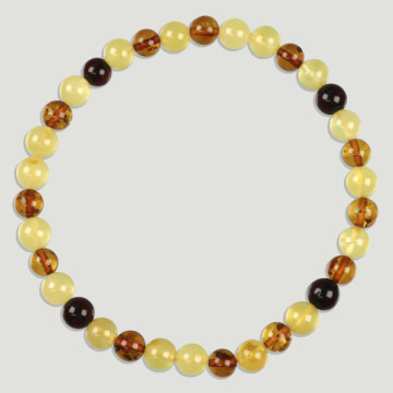 AMBRE. Bracelet élastique. Boule 6 mm