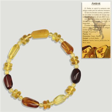 AMBER. Elastic bracelet. Rolled + ball 4 mm