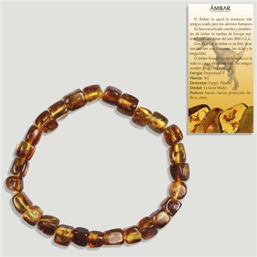 AMBER. Elastic bracelet. Rolled 7 mm