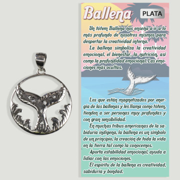 BALLENA. Colgante PLATA. 20x19 mm