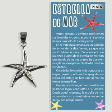 ESTRELLA MAR. Colgante PLATA con Circonitas. 21x21 mm