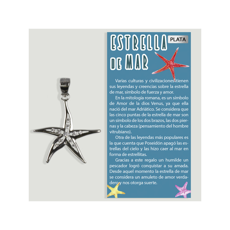 ESTRELLA MAR. Colgante PLATA con Circonitas. 21x21 mm ESTRELLA MAR. Colgante PLATA con Circonitas. 21x21 mm