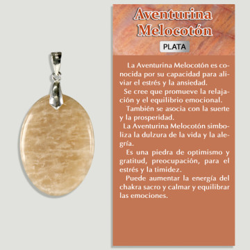 AVENTURINE PÊCHE. Pendentif ARGENT. Formes assorties