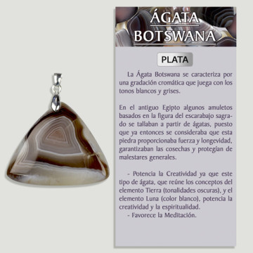 AGATE DU BOTSWANA. Pendentif ARGENT. Formes assorties