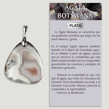 BOTSWANA AGATE. SILVER pendant. Assorted shapes