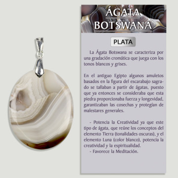 AGATE DU BOTSWANA. Pendentif ARGENT. Formes assorties