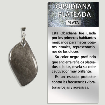 OBSIDIENNE D'ARGENT. Pendentif ARGENT. Formes assorties