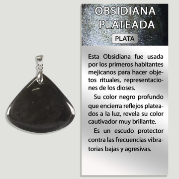 OBSIDIENNE D'ARGENT. Pendentif ARGENT. Formes assorties