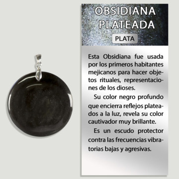 OBSIDIENNE D'ARGENT. Pendentif ARGENT. Formes assorties