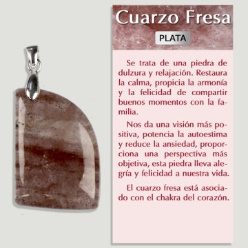 CUARZO FRESA. Colgante PLATA. Formas surtidas